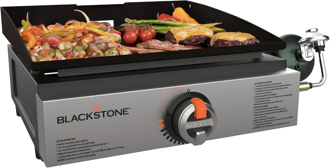 60,000 BTU Commercial Griddle | 17" Heavy-Duty Cast Iron Flat Top Grill for High-Volume Cooking