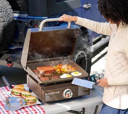 60,000 BTU Commercial Griddle | 17" Heavy-Duty Cast Iron Flat Top Grill for High-Volume Cooking