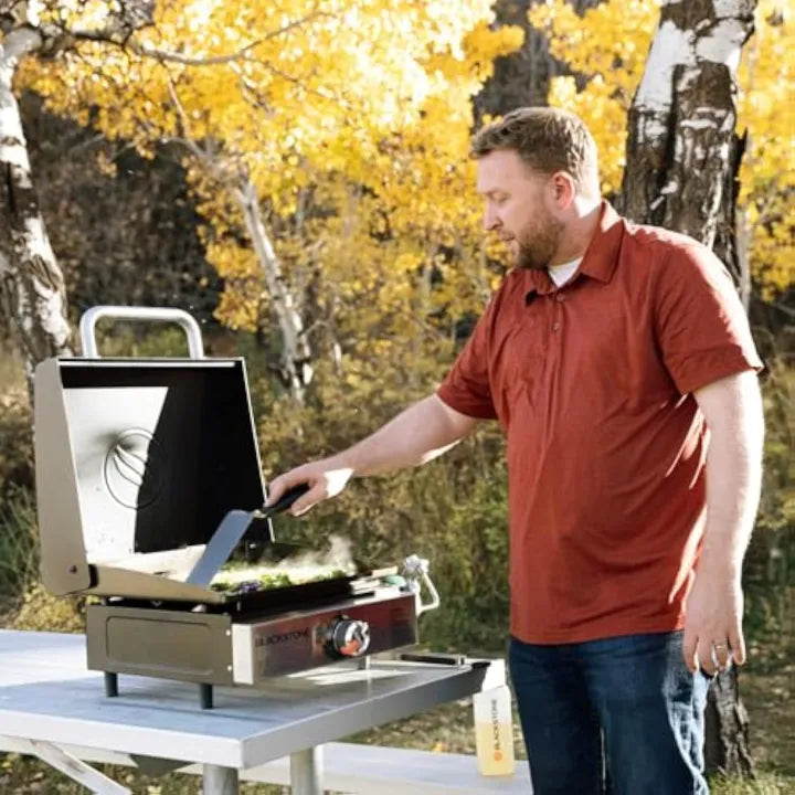 60,000 BTU Commercial Griddle | 17" Heavy-Duty Cast Iron Flat Top Grill for High-Volume Cooking